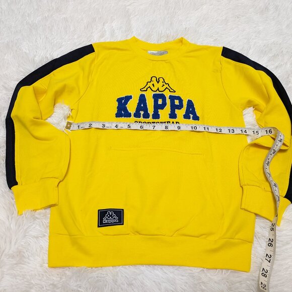 Kappa Unisex Crew Neck Yellow Pullover Loopknit with logo Sweatshirt for 7Y NWOT - Picture 6 of 8